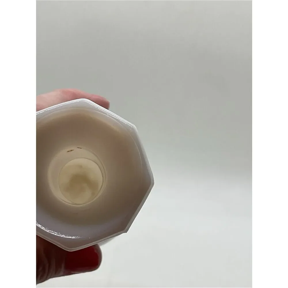 Vintage White Milk Glass Starburst Bud Vase